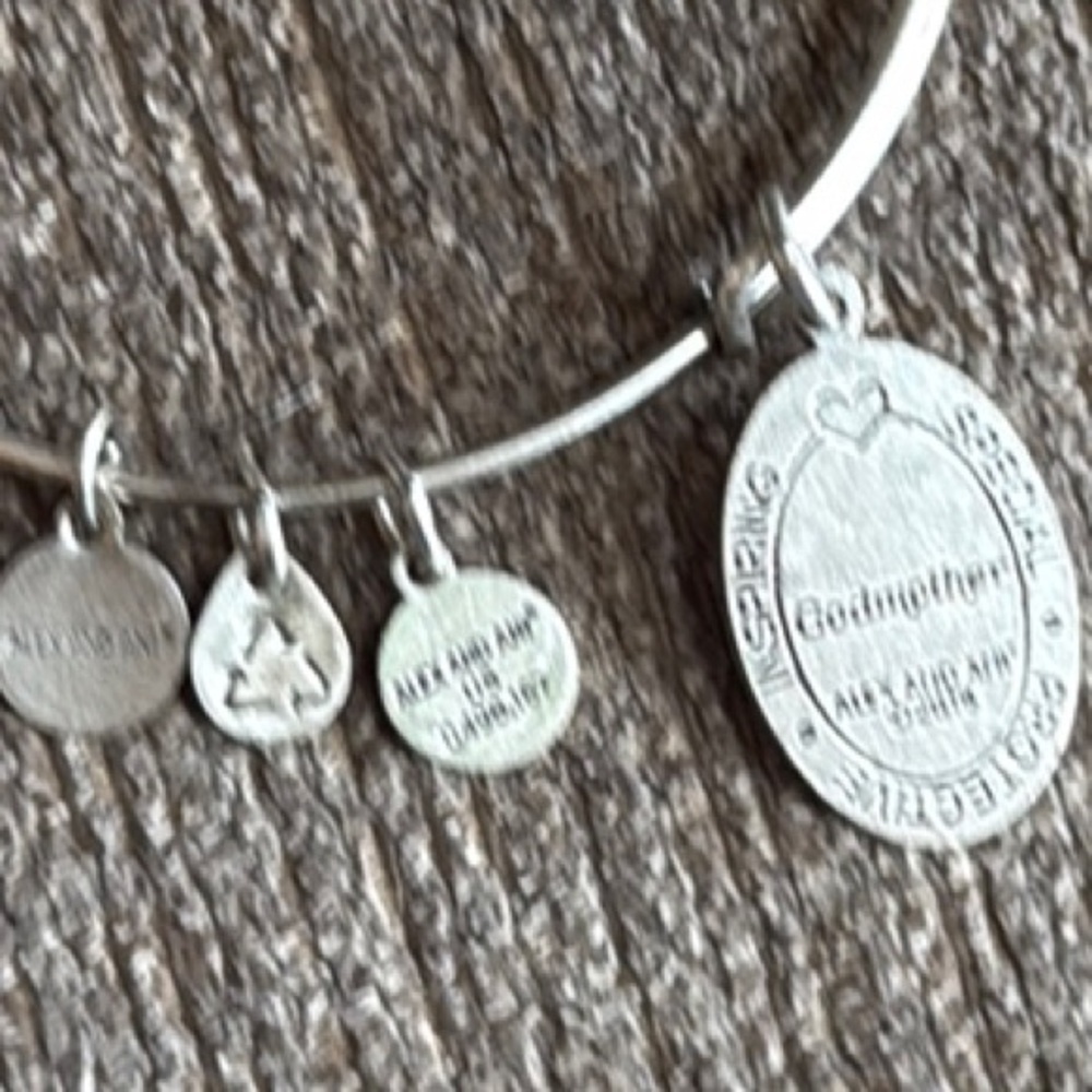 Alex and Ani “Godmother” Silver Charm Bangle Bracelet, used - Picture 4 of 7